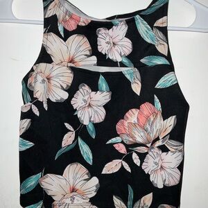 Decree women’s Black Floral Tank Top size XS